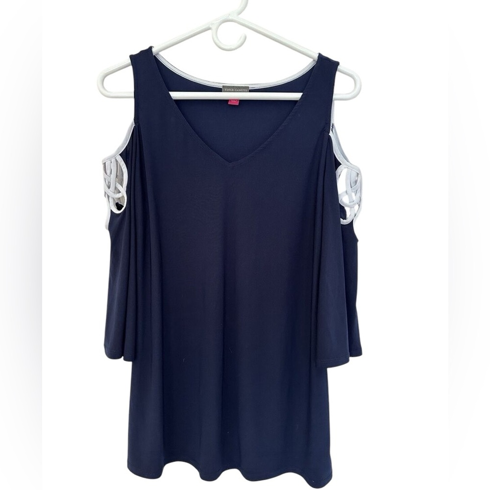 Coco Bianco Blue Cut Out Blouse -size M -EUC